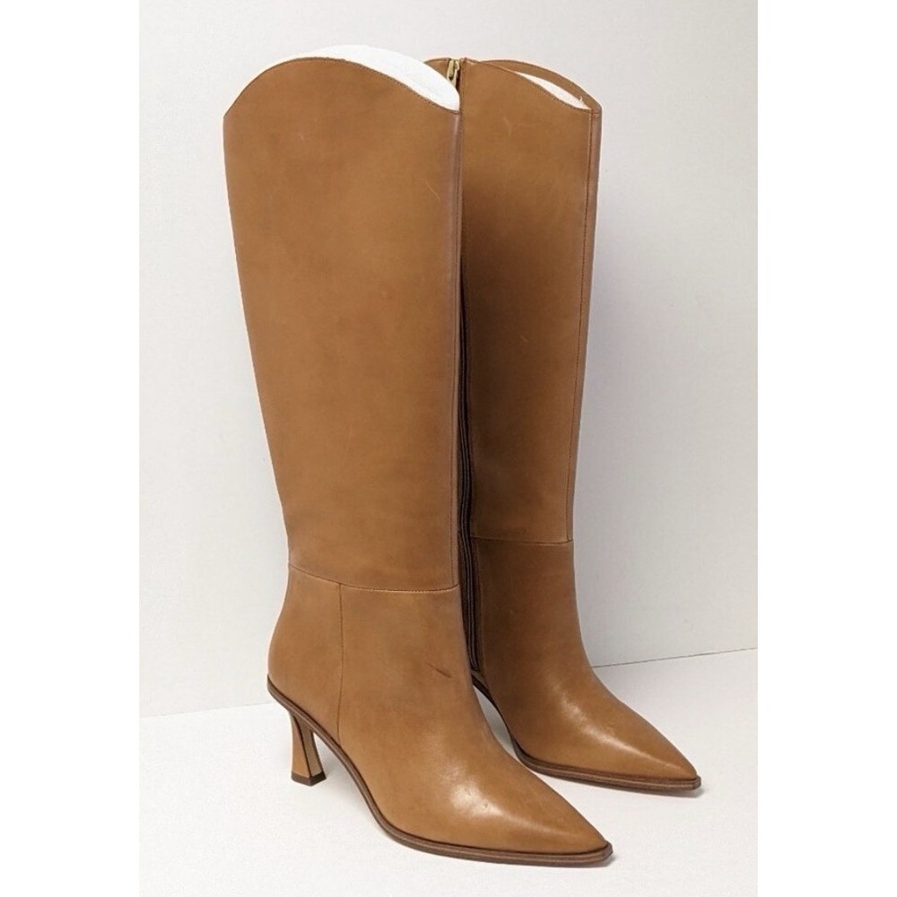 Vince Camuto Emily Knee High Boot 3" Kitten Heel Golden‎ Walnut Leather size 6M